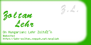 zoltan lehr business card